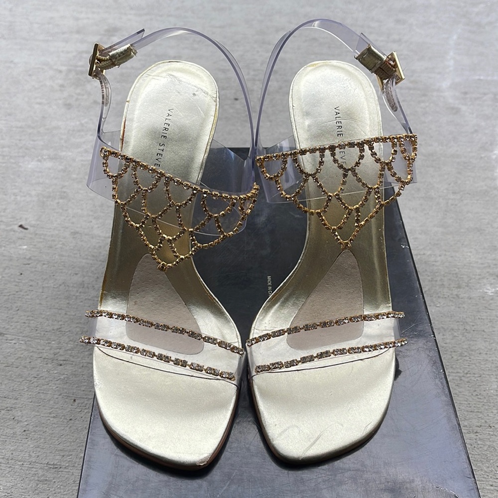 Gently used bedazzled Valerie Stevens heel